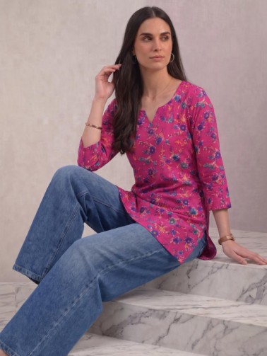 Product_07_Pink Cotton Short Kurti-5